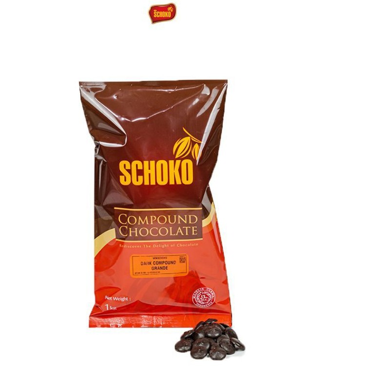 

Dark Chocolate Compound Coin 1kg / SCHOKO / cokelat coin / cokelat blok