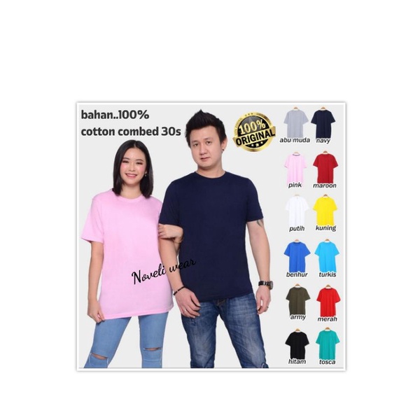 Noveli wear - Kaos polos pria cotton combed lengan pendek | atasan baju kaos seragam pria dan wanita t shirt