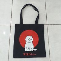 Tas Belanja Motif Kain Kanvas 35x31cm / Tas Teng Teng / Tote Bag