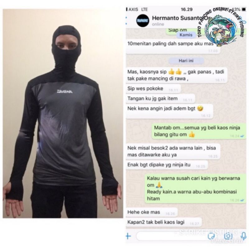 Kaos manset mancing ninja,adem dipakai produk Original terlaris