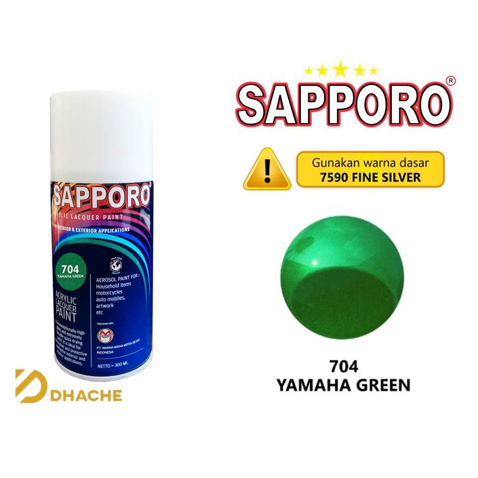 Cat Semprot SAPPORO 704 Candytone Green / Sapporo Hijau Yamaha / Ijo Yamaha 300cc