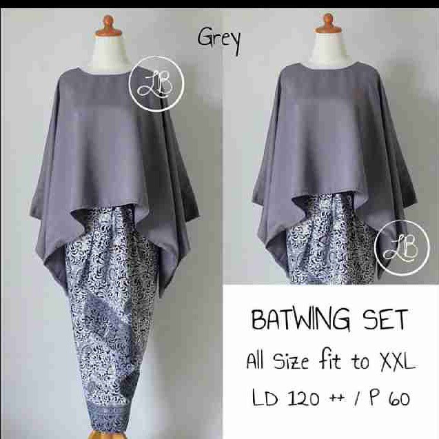 BATWING SET/KEBAYA KUTUBARU/KEBAYA MODERN / KEBAYA JUMBO / KEBAYA KELELAWAR/ATASAN JUMBO/BIGSIZE