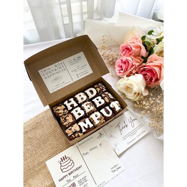 

custom bownies box ukuran 15*10