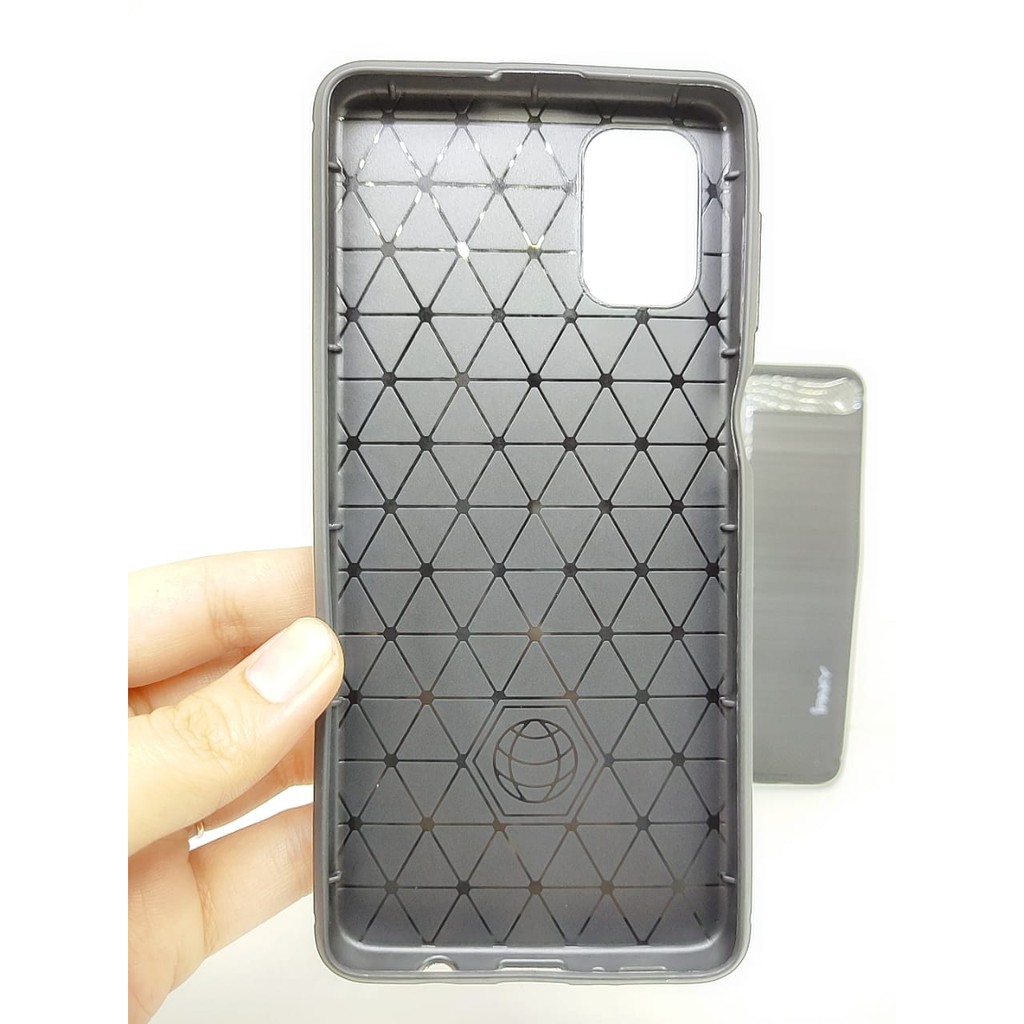 Case Slim Fit Carbon Samsung M51 M515F 6.7 inchi Softshell Fiber Multi Carbon Anti Melar