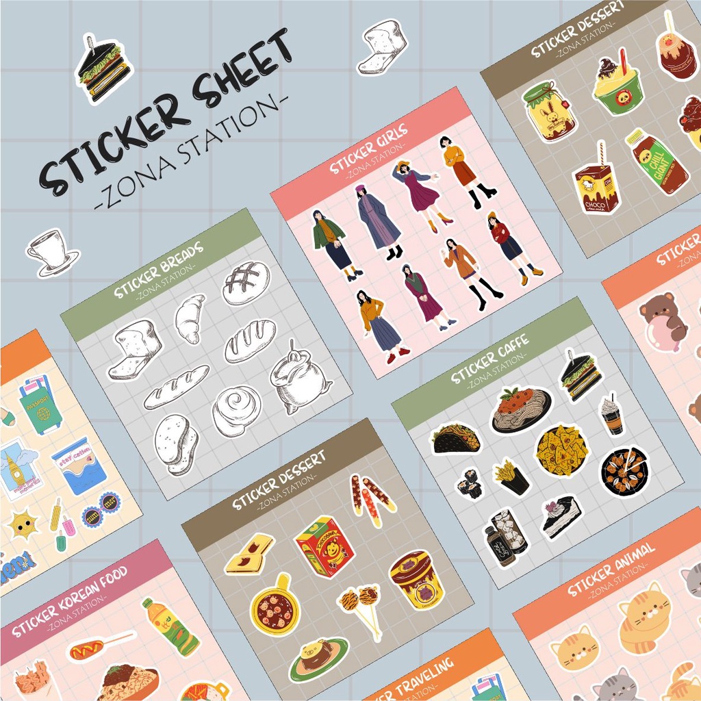 

[ZS] 1 Lembar / Sticker Food Decoration Scrapbook