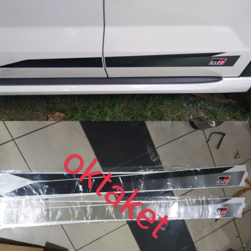 stiker body samping Fortuner 2021 2022 2023 Gr Sport hitam &amp; Chrome