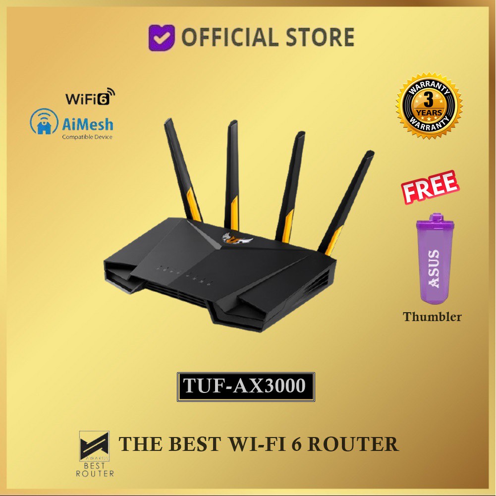 ASUS TUF-AX3000 Dual Band WiFi 6 Router TUF Gaming AX3000 RT-AX3000