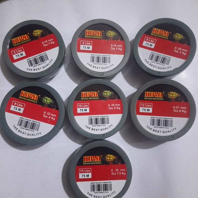 Senar pancing cap kuya asli 75m