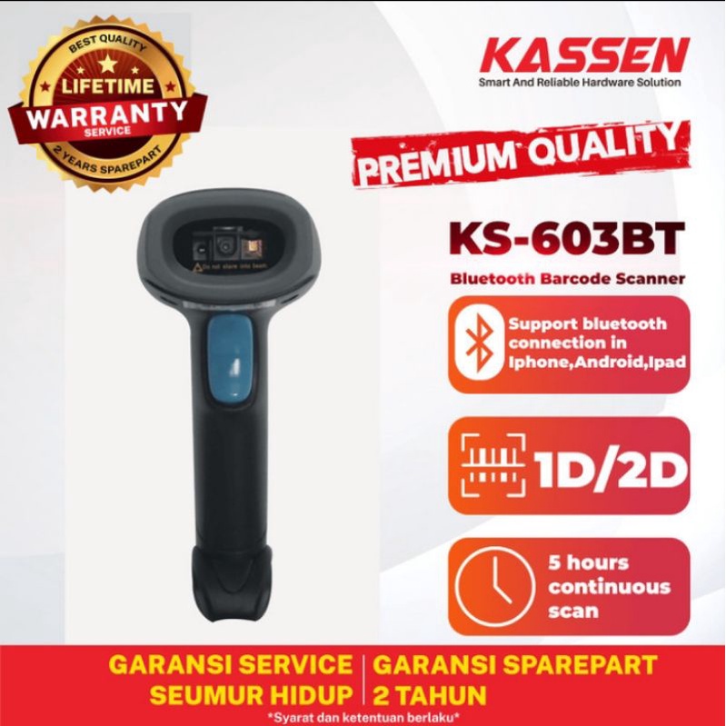 Scanner Barcode 2D Kassen KS 603 Bloetooth Murah dan bagus