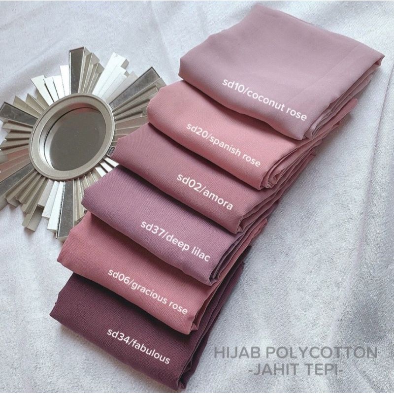 Hijab Segi Empat Polycotton jahit tepi plain hijab bella square basic hijab