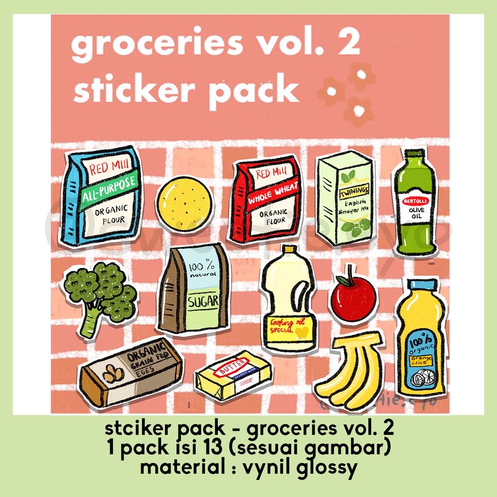 

sticker pack / sticker lucu - groceries vol. 2
