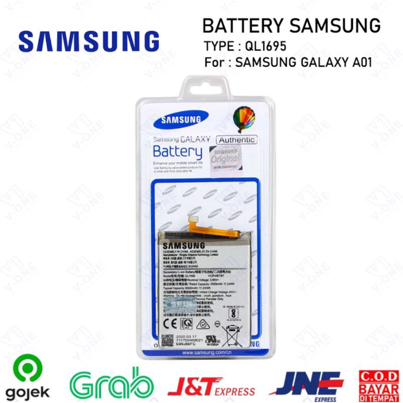 BATERAI BATTERY ORIGINAL 100 QL1695 SAMSUNG GALAXY A01 ORIGINAL