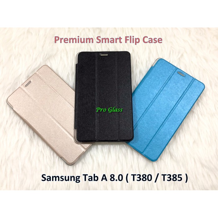 SAMSUNG TAB A 8.0&quot; PREMIUM SMART FLIP COVER LEATHER CASE T380 T385