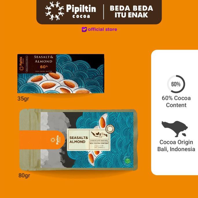 

Pipiltin Cocoa Chocolate - Chocolate Bar Seasalt&Almond Nut - 35gr TERJAMIN Kode 1318