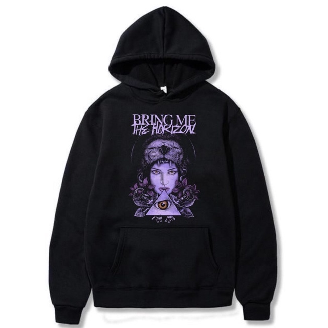 Jaket Hoodie Bring Me The Horizon BMTH jacket non Zipper hitam pria wanita dewasa Band Rock Metal te