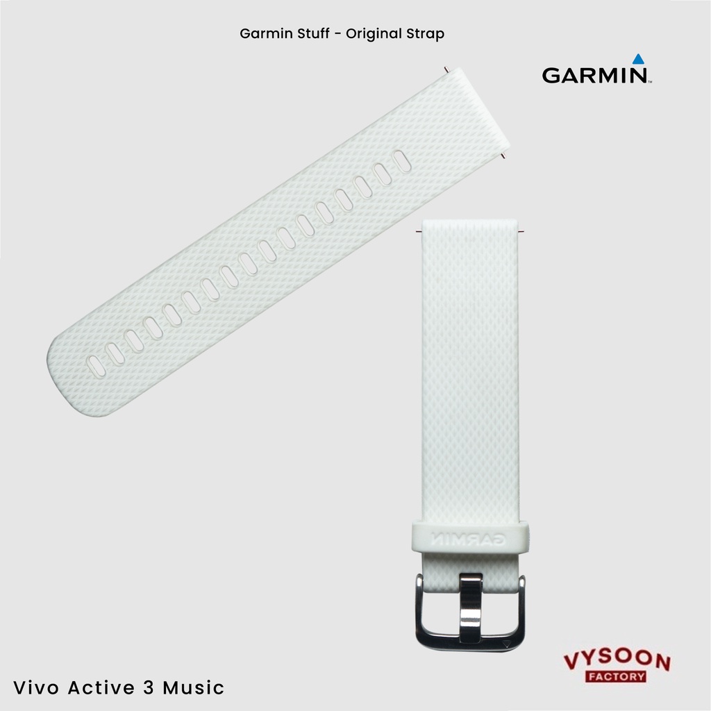 Strap Rubber Tali Jam Smartwatch Garmin Vivo Active 3 Music - White