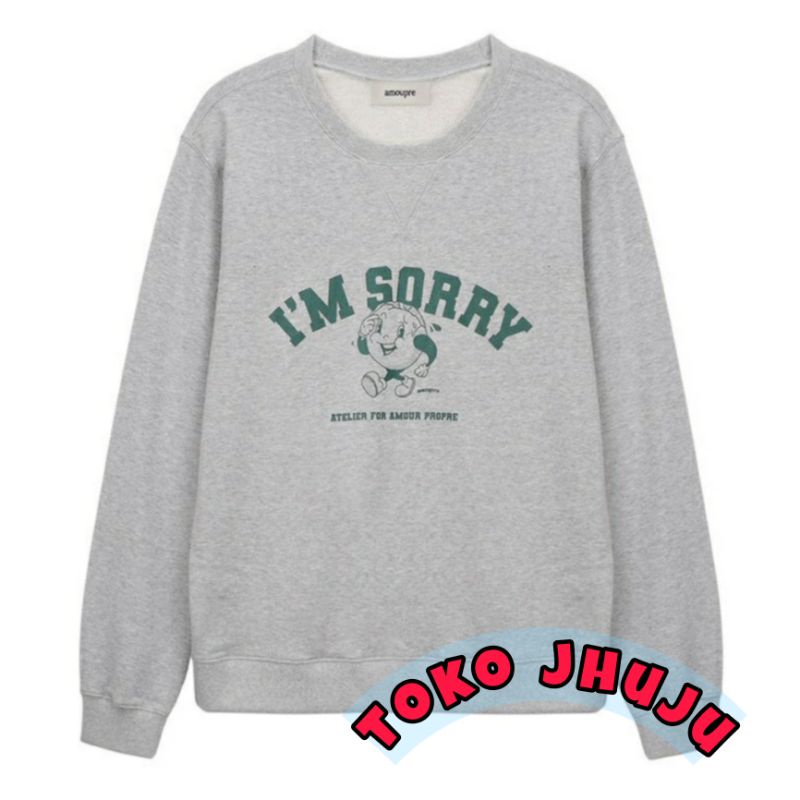 Basic Sweater TXT Beomgyu style I am Sorry sablon hijau