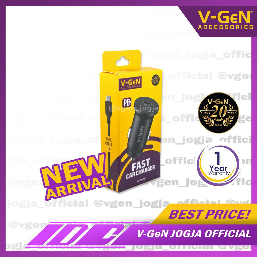 Car Charger V-GeN VCC1-05 PD 20W Type C LED Charger Mobil