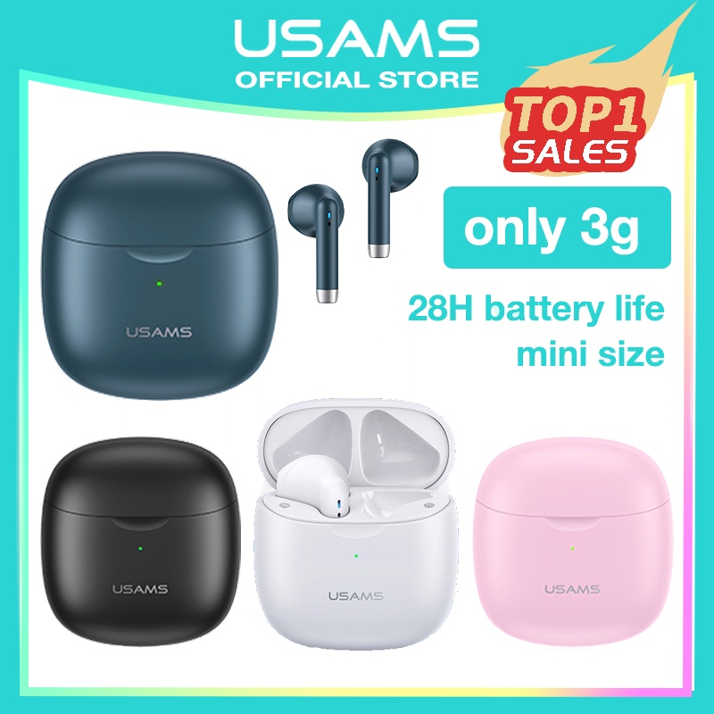 USAMS Official Original True Wireless Bluetooth Earphone TWS IA04 Mini Earbuds Stereo earphones Bass headset Sport gaming headphone   type c macaron For Oppo Xiaomi Realme Vivo Samsung Android IPhone 11 12 13 Pro 7 6 Plus 6s 5s airpod And all smartphones