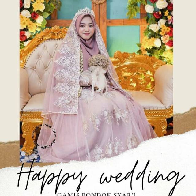  Gaun  pengantin muslimah  syar i  rose gold wedding dress 