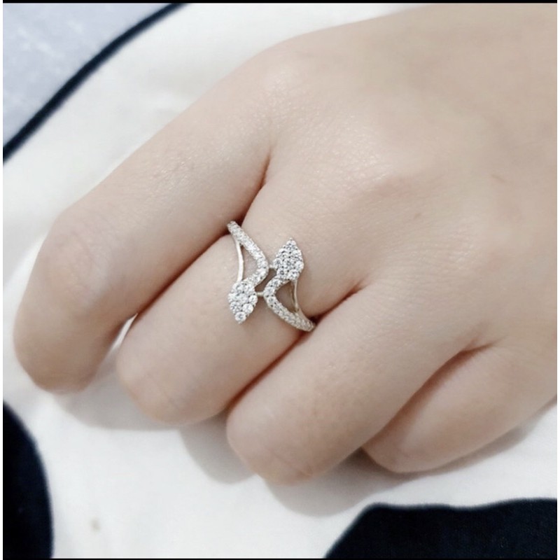 Cincin perak 925 cincin wanita perak 925 lapis emas putih S57