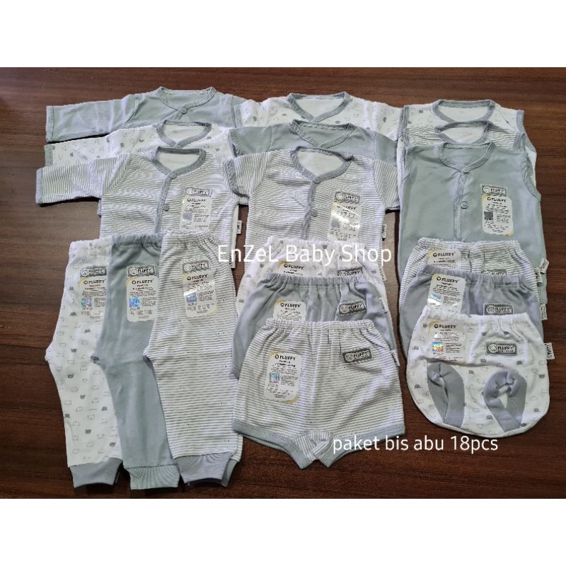 FLUFFY Paket Original Lengkap Baju Bayi Baru Lahir ( 0-3 Bulan ) Perlengkapan Lahiran / KADO BayI