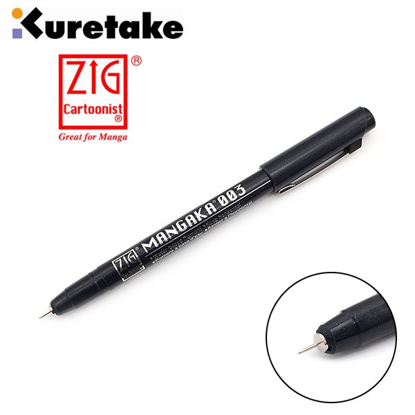 

EKSLUSIVE LA05 Kuretake Zig Cartoonist Mangaka Outline Pen - 003 Black