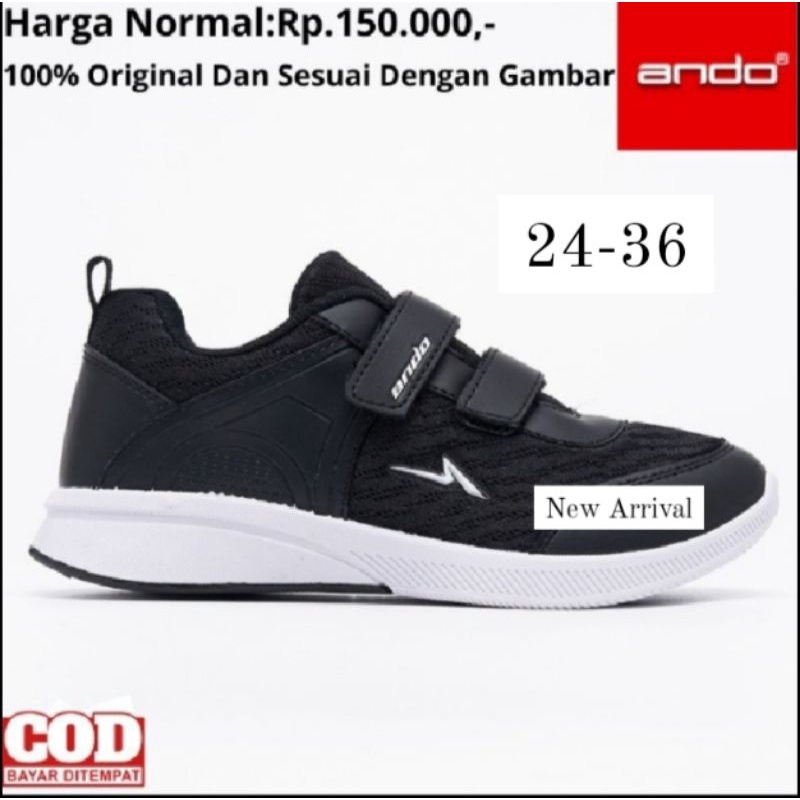 SNAEKERS SEPATU ANDO SEPATU SEKOLAH PINK HITAM POLOS WANITA PRIA - SEPATU SPORT - sepatu Olahraga -