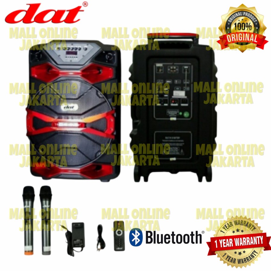 SPEAKER PORTABLE DAT 1518 BLUETOOTH 15 INCH GARANSI RESMI