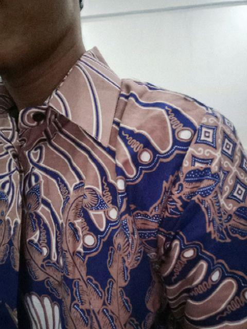 Peksi Wiyasa Biru Kemeja Batik Pria Full Furing Katun Primisima Batik Solo Batik Navy Dongker