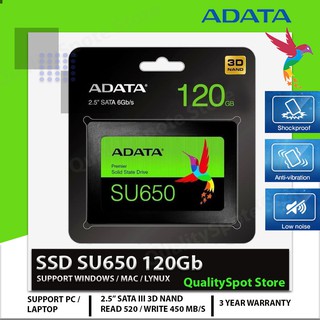 SSD Adata 3DNand 120Gb SU650 SATA 3Tahun Garansi Resmi