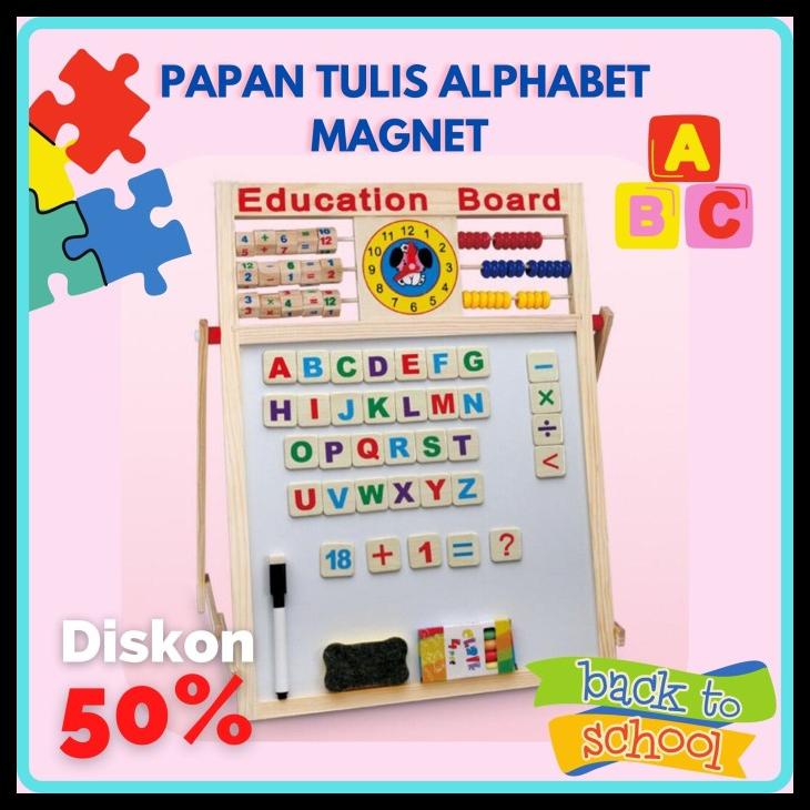 

MAINAN ANAK PAPAN EDUKASI HURUF ANGKA 2 IN 1 PAPAN TULIS KAYU MAGNET KODE 830