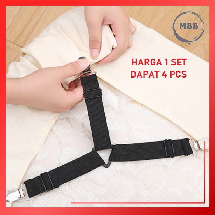 MARKAS88 Penjepit Sprei Anti Geser Jepitan Sprei Pengait Sprei Penjepit Seprei  (1 Set Isi 4 PCS)