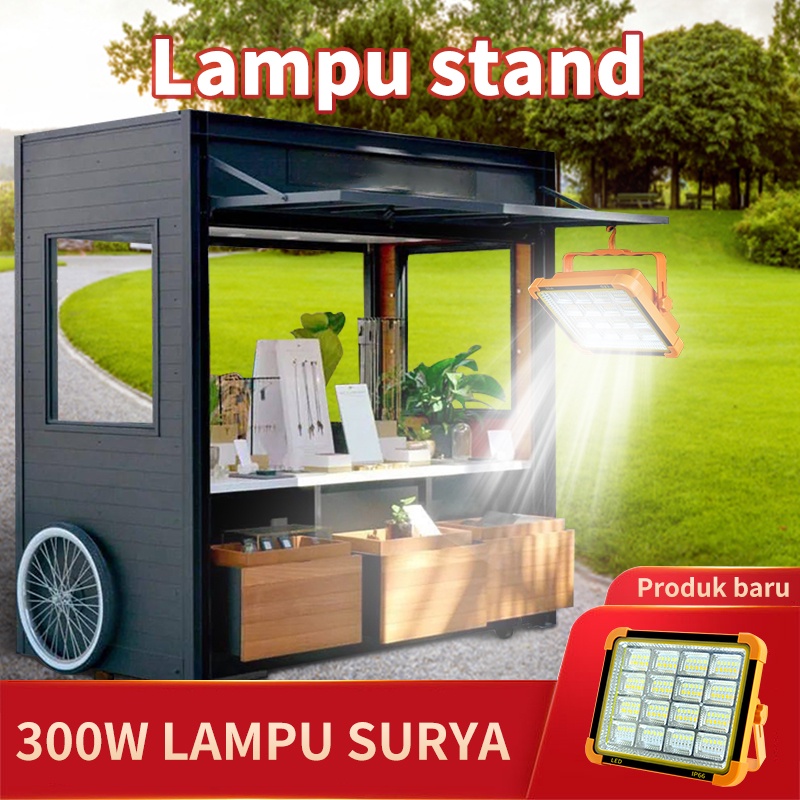 100% Asli Upgrade 300W Lampu LED Solar Emergency/Power Sel Surya/Lampu Panel/Professional Solar Emergency Light/Lamp Stand