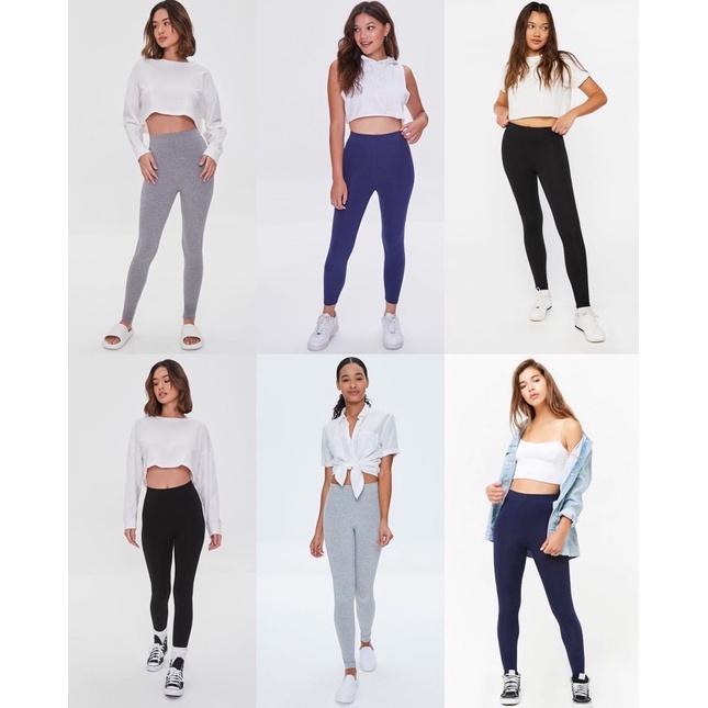 Forever21 High Waisted Legging - highways + corset effect bahan lebih nyaman bikin perut rata