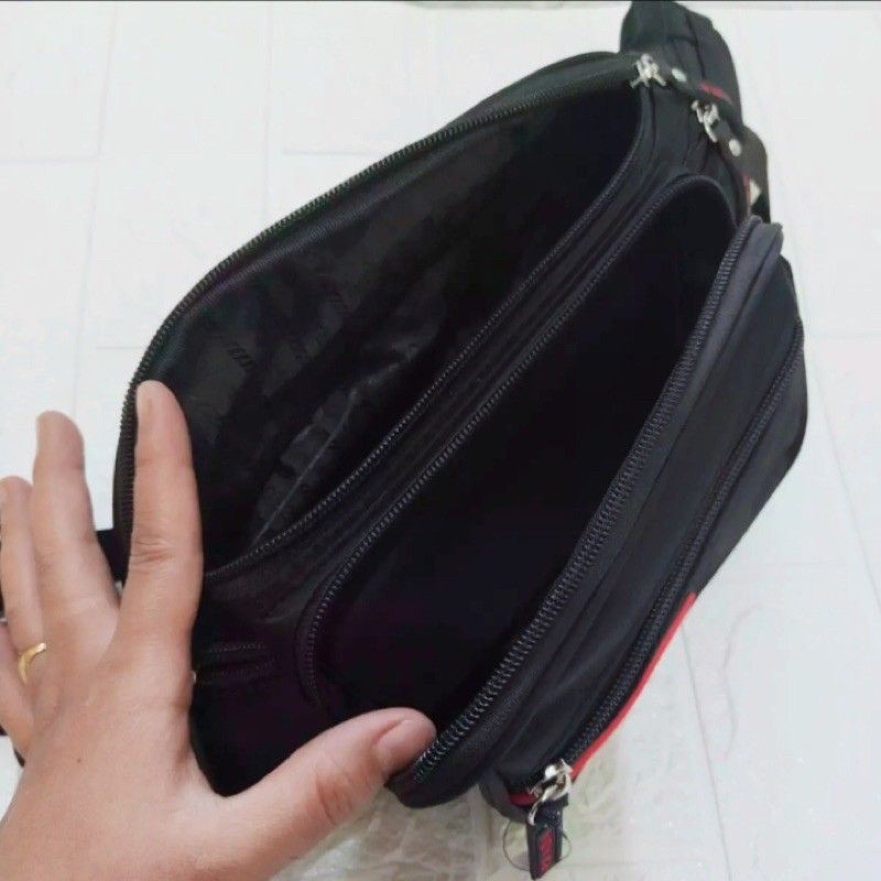 TAS SELEMPANG PRIA WANITA 7 RUANG WAISTBAG FASHION TERBARU ko no