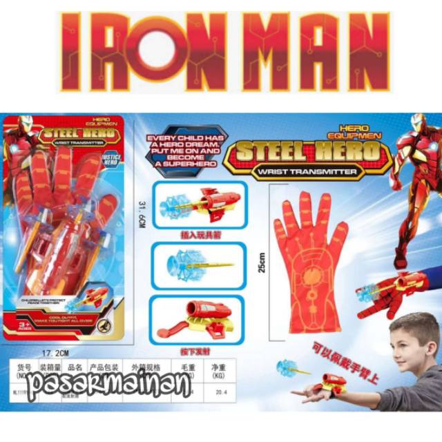 Mainan Anak Sarung Tangan  Iron Man Web Dart Blaster Shooter terbaru