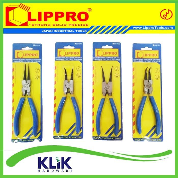 Lippro Tang Snap Ring 7 Inch - Tang Circlip Bengkok Tekan Tutup BT BTI