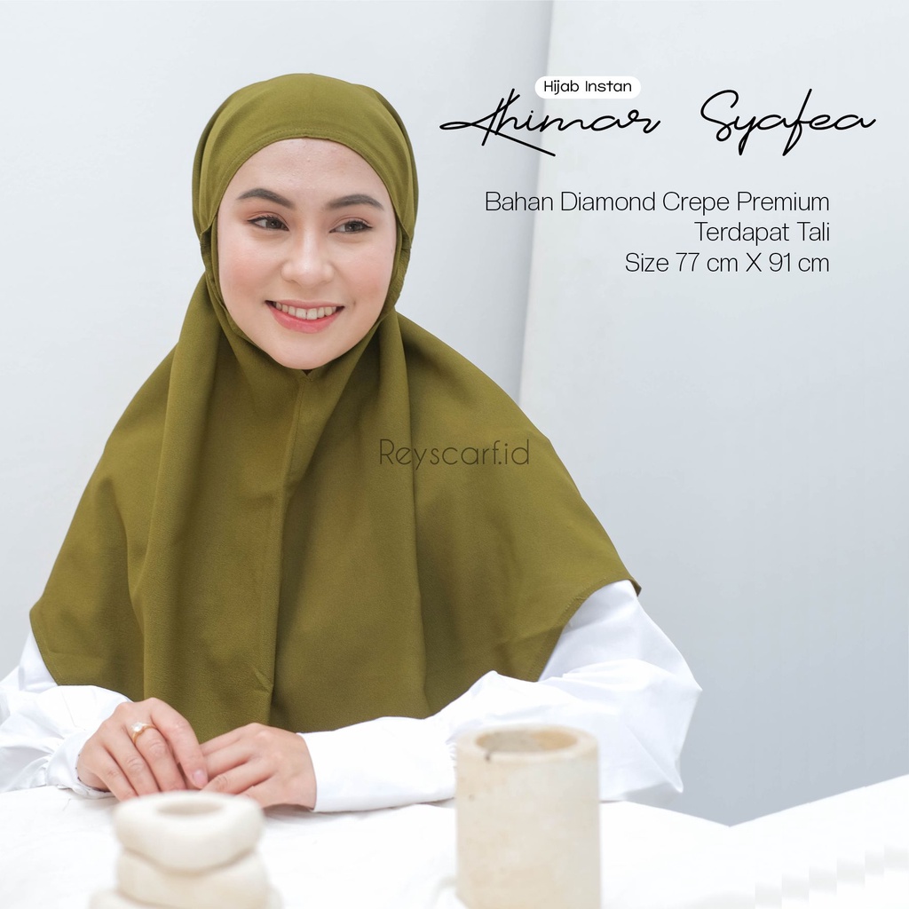 Hijab Khimar Syafea Diamond Crepe By Reyscarf Premium Eksklusif  Banyak Warna Pilihan Nyaman Dipakai Terbaik I Bisa Cod