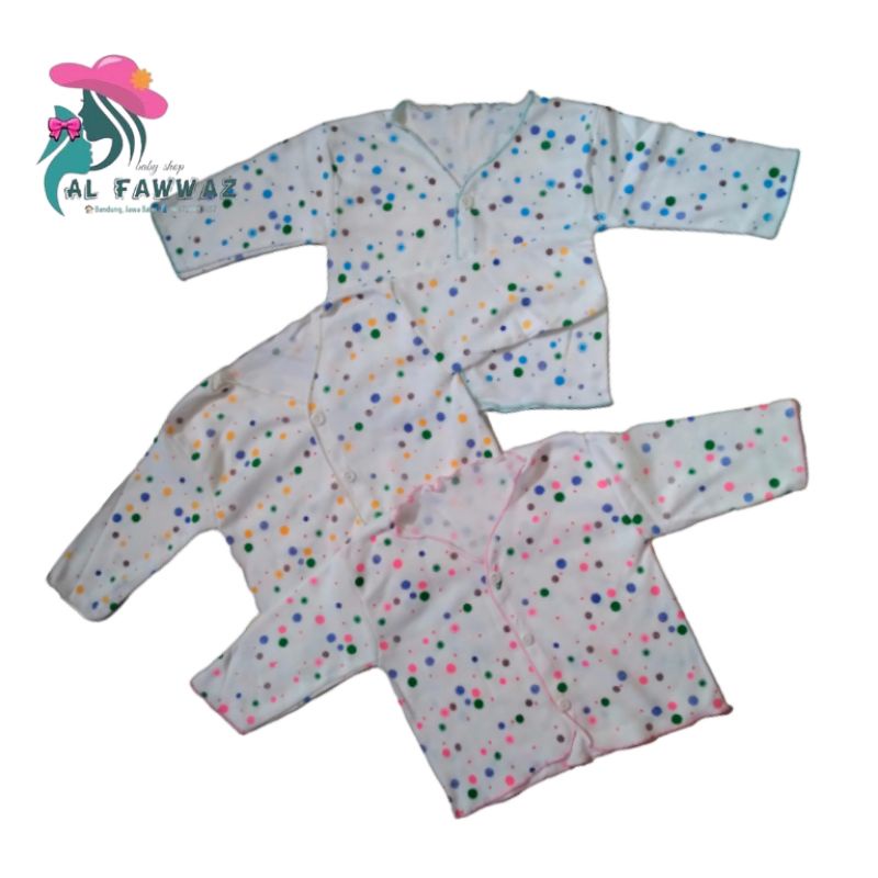 3 pcs baju bayi polkadot panjang