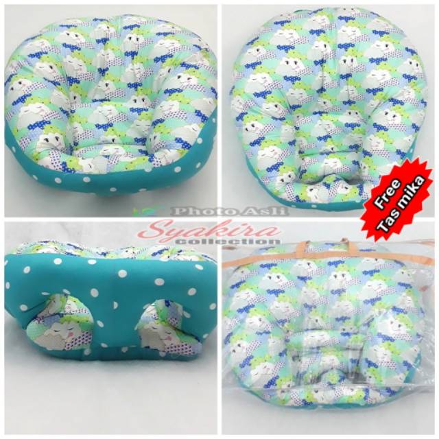 Bantal Duduk Bayi untuk Bayi belajar Duduk motif dino biru