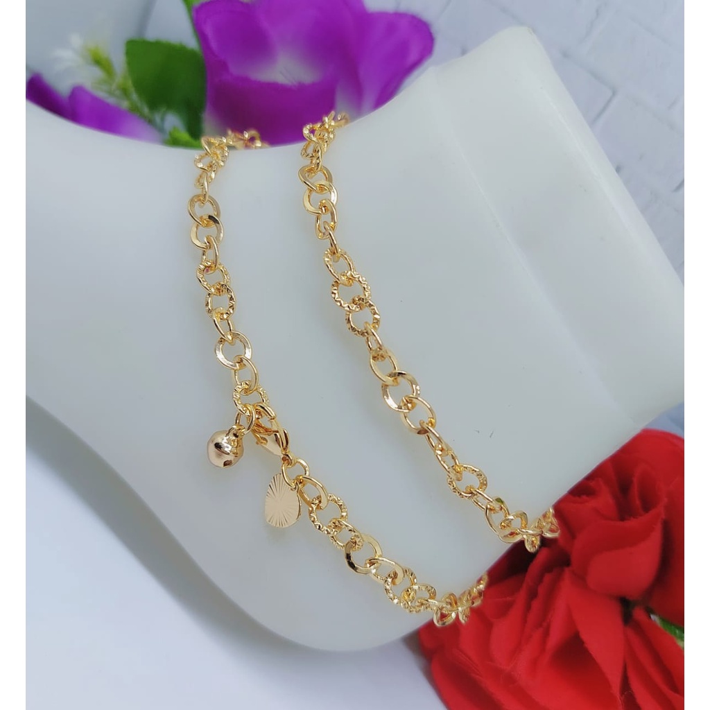 Xuping gelang kaki&amp;tangan lapis emas AN008