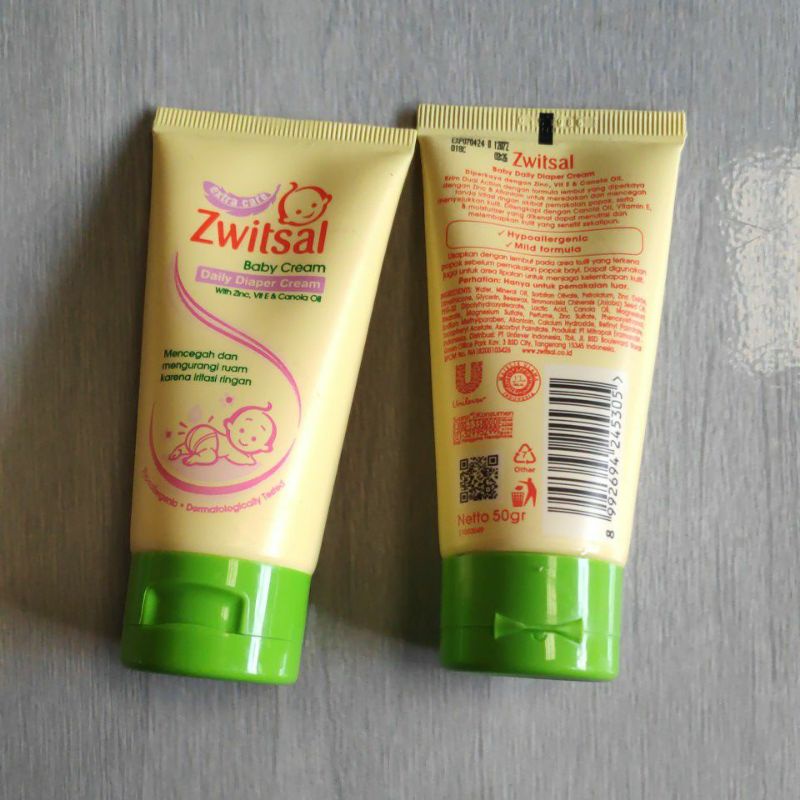 Zwitsal baby Diaper cream 50 ml with zinc KEMASAN BARU melindungi kulit bayi iritasi ringan switsal ruam popok