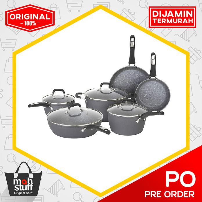 Jual Bialetti Impact Textured Nonstick OvenSafe, Gray 10 Piece