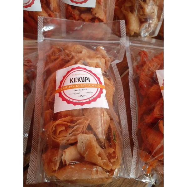 

Camilan/cemilan kiloan 100gr, 150gr Keripik Kulit Lumpia (KEKUPI) rasa Original (Gurih asin)