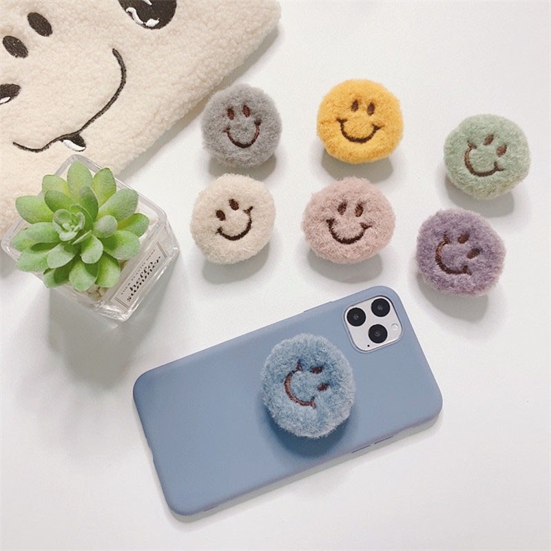 KPOP Winner MINO Cute Smiley Plush Mobile Phone Bracket GD Cartoon Smile Protection Phone Folding Holder