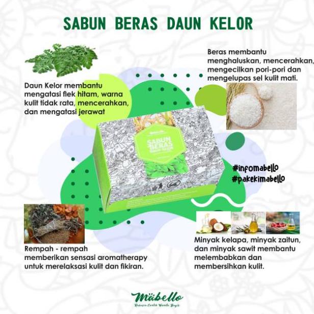 Mabello Sabun Beras Hitam (Best Seller)/ Handmade Soap/Bpom Dan Halal/Sabun Bedda Lotong