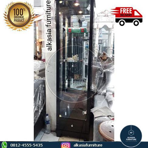 Terlarisss Lemari kristal kaca Pajangan hias minimalis 1 Pintu