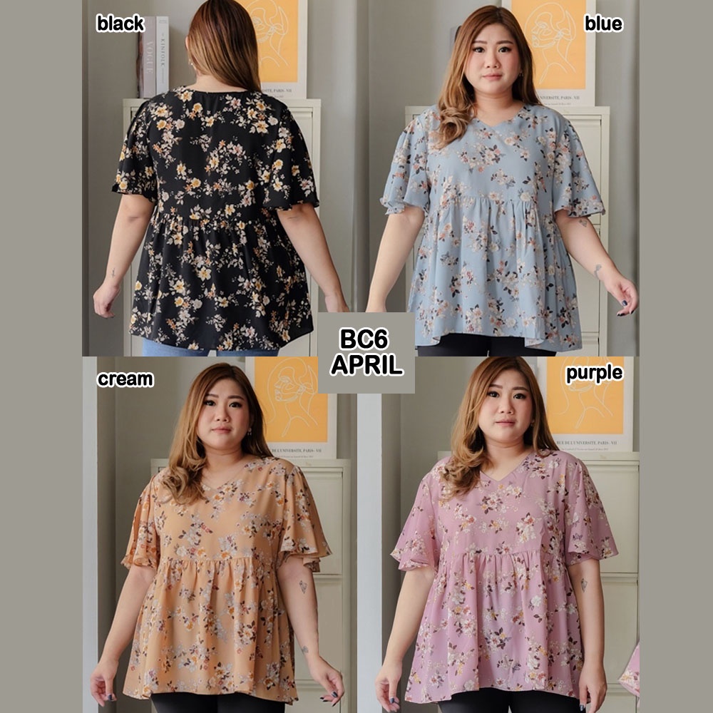 BIGCLO - (COD) Blouse Jumbo BC6 Atasan Wanita Lengan Panjang Bigsize