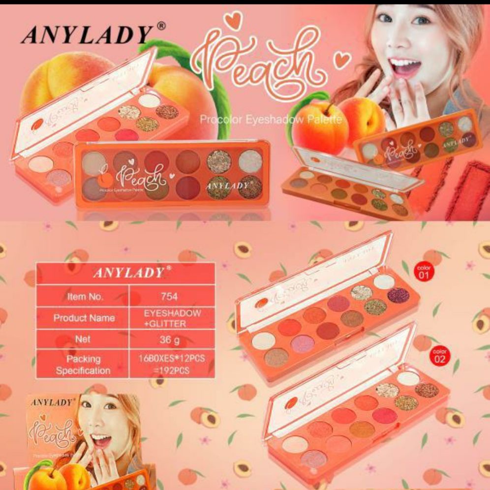 EYESHADOW COLOR PALLETE COLECTION PEACH PROCOLOR ANYLADY 754
